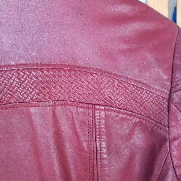 Men's VTG 70s Fight Club / Tyler Durden Style Red Leather Jacket Sz 42 1970s - Picture 3 of 14